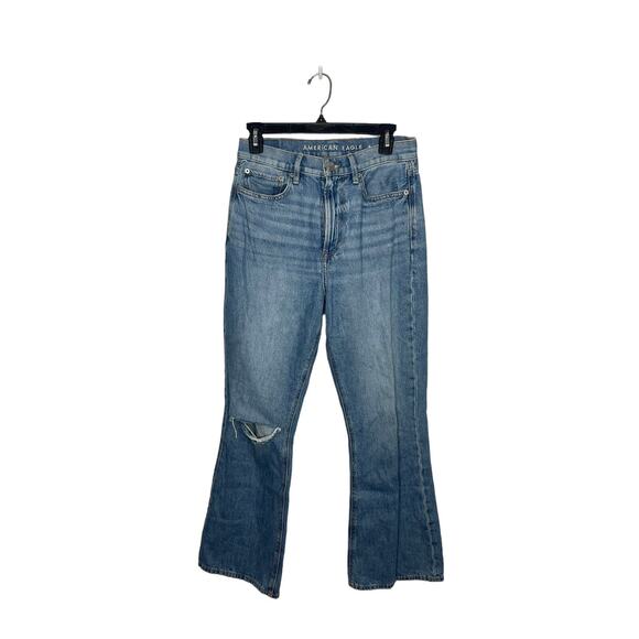 American Eagle sz 6 highest rise 90s flare jeans distressed - Picture 1 of 2